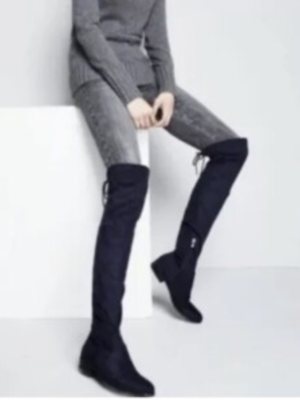 Marc Fisher Humor 2 Black Suede Over The Knee Boots Size 8.5